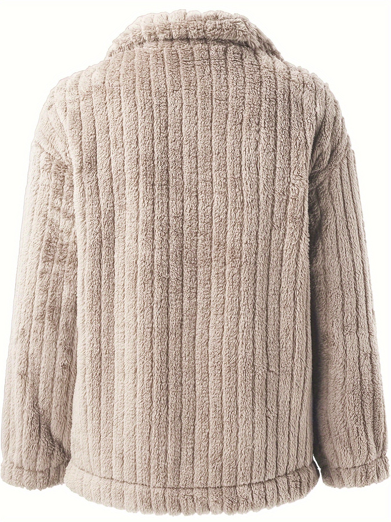 Ladies' Teddy Coat with Shawl Collar and Long Sleeves for Casual Autumn and Winter