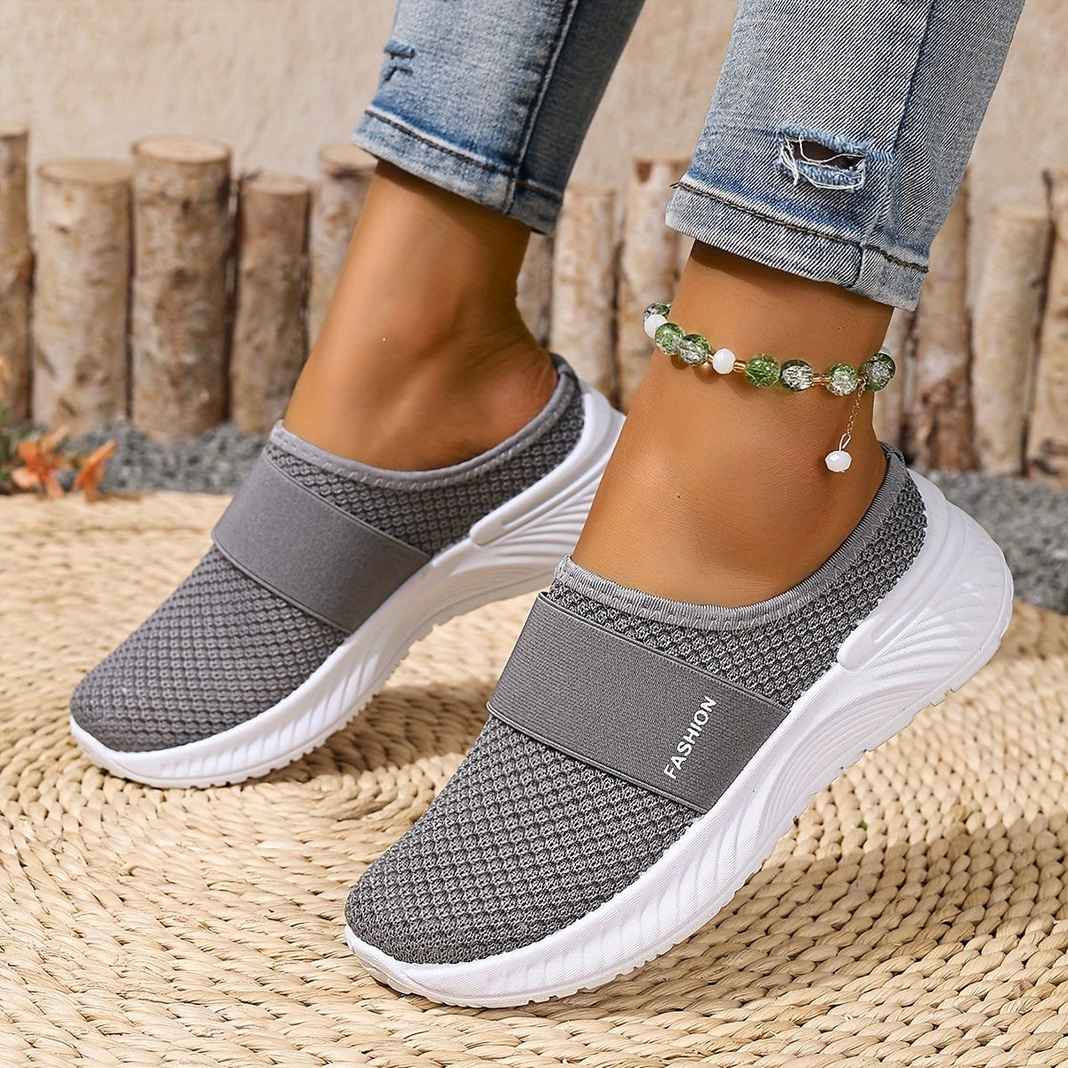 Sneakers with Slip-on Summer Design for Women with Breathable Mesh