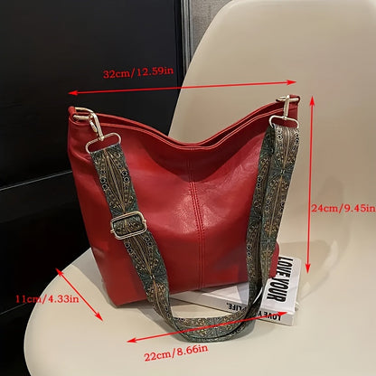 Bag Wide Geometric for Large Capacity Crossbody with Retro Vibe