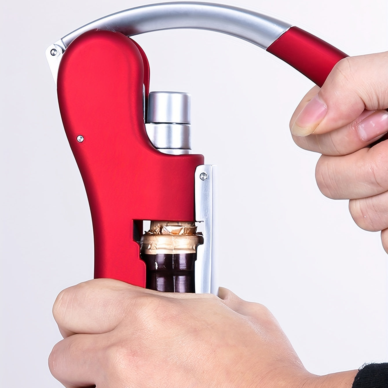 Ergonomic Corkscrew for Quickly and Safely Open Wine Bottles for Home and Hospitality