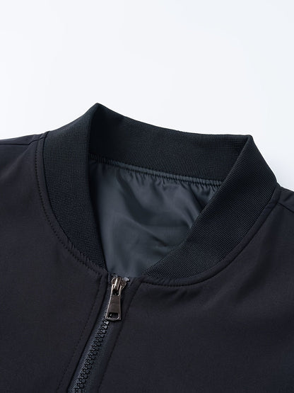 Men's Summer Jacket with Baseball Collar and Zip Fastening for Casual Use