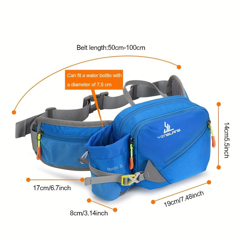 Holder Versatile Running Waist Bag with Water Bottle for Durable Nylon with Zippers