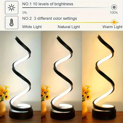 Lamp Spiral LED Desk for Modern Dimmable Lighting
