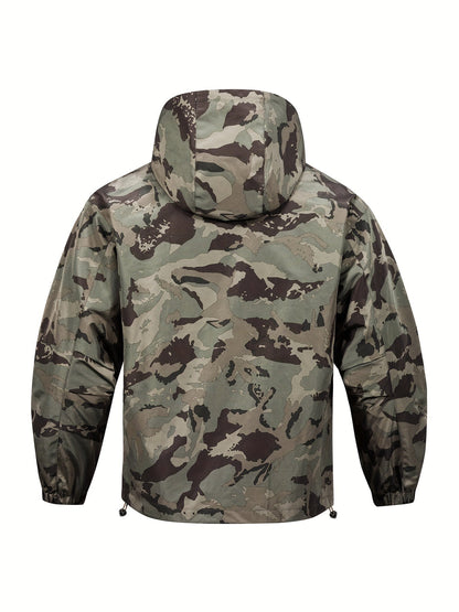 Men's Jacket with Camouflage Pattern and Hood for Casual and Comfortable