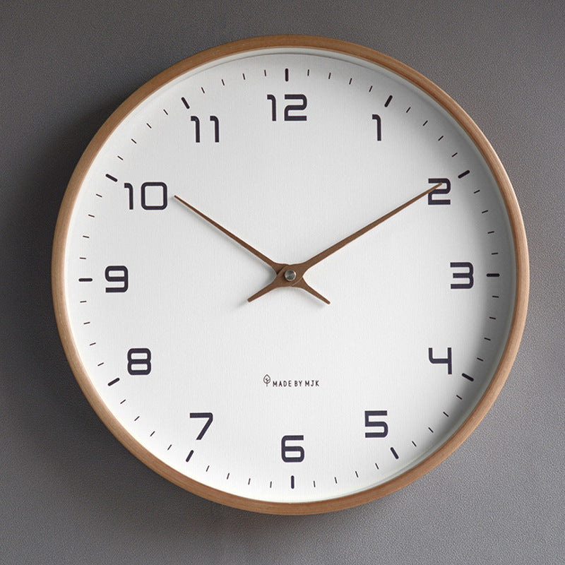 Clock with Minimalist Wall Wooden Frame for Stylish, Timeless and Clear
