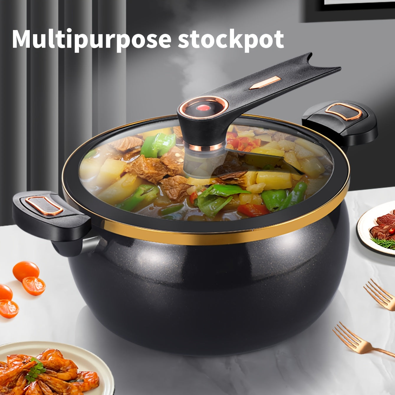 Pot Multifunctional Soup and Cooking for 7L Capacity, Suitable for Induction and Gas Stoves