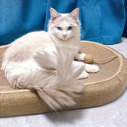 Oval Sisal Scratching and Resting Board for Cats with Durable and Comfortable Design