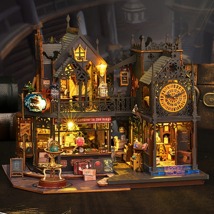 Enchanting Book House for 3D Wooden Puzzle with Magical Lighting