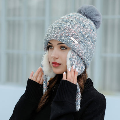 Olivia Warm Winter Hat for Knitted Hat with Fleece and Ear Flaps