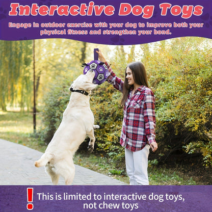 Dog with Rubber Play Ball with Handles for Indoor and Outdoor Use