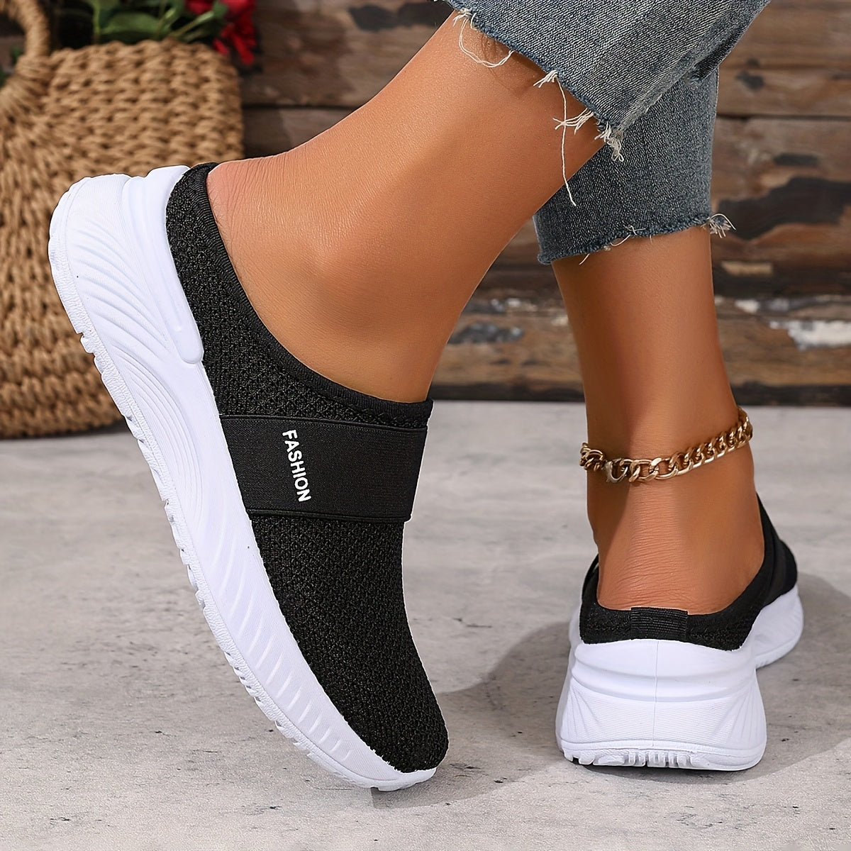 Sneakers with Slip-on Summer Design for Women with Breathable Mesh