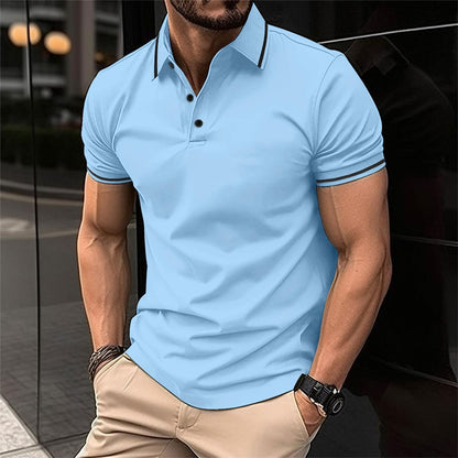 Men's Polo Shirt with Short Sleeves and Modern Fit