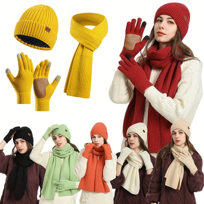 Set Joyful Winter for Hat, Scarf, and Gloves for Couples