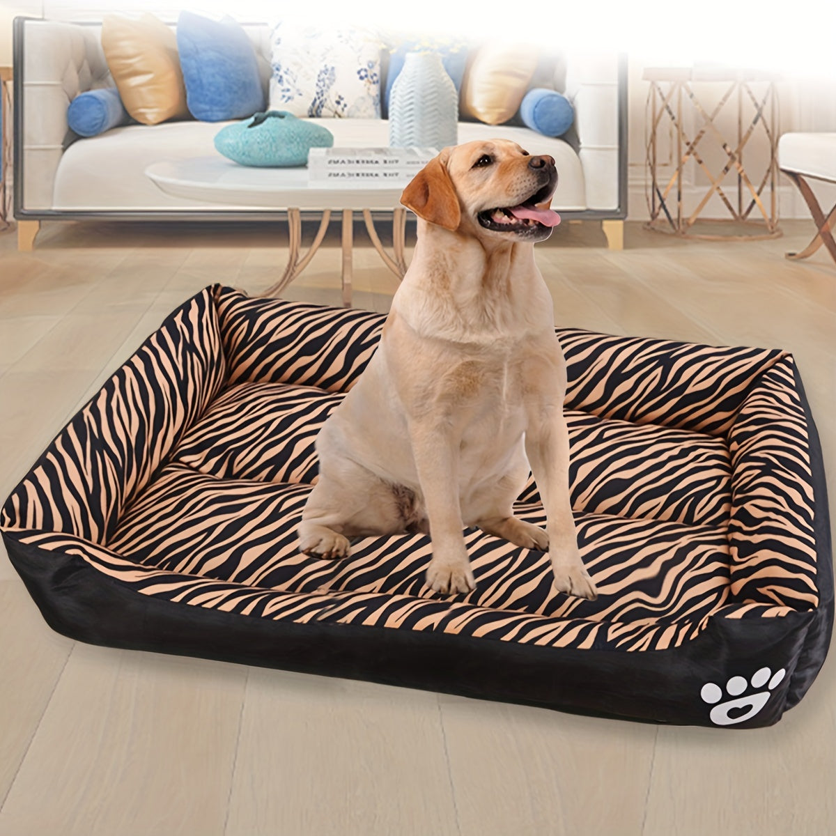 Dog with Rectangular Bed Made of Polyester with Soft Filling for All Dogs
