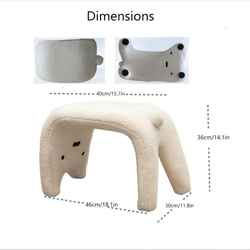 Cat-Shaped Plush Pouf with Cozy and Functional Design