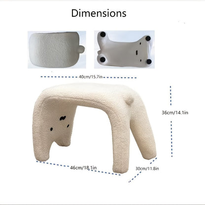 Cat-Shaped Plush Pouf with Cozy and Functional Design