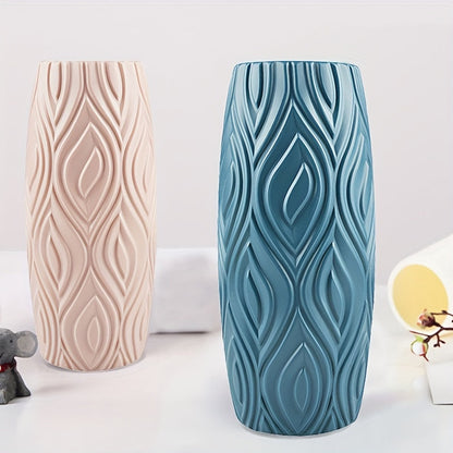 Vase with Decorative Plastic Geometric Relief for Modern and Unbreakable