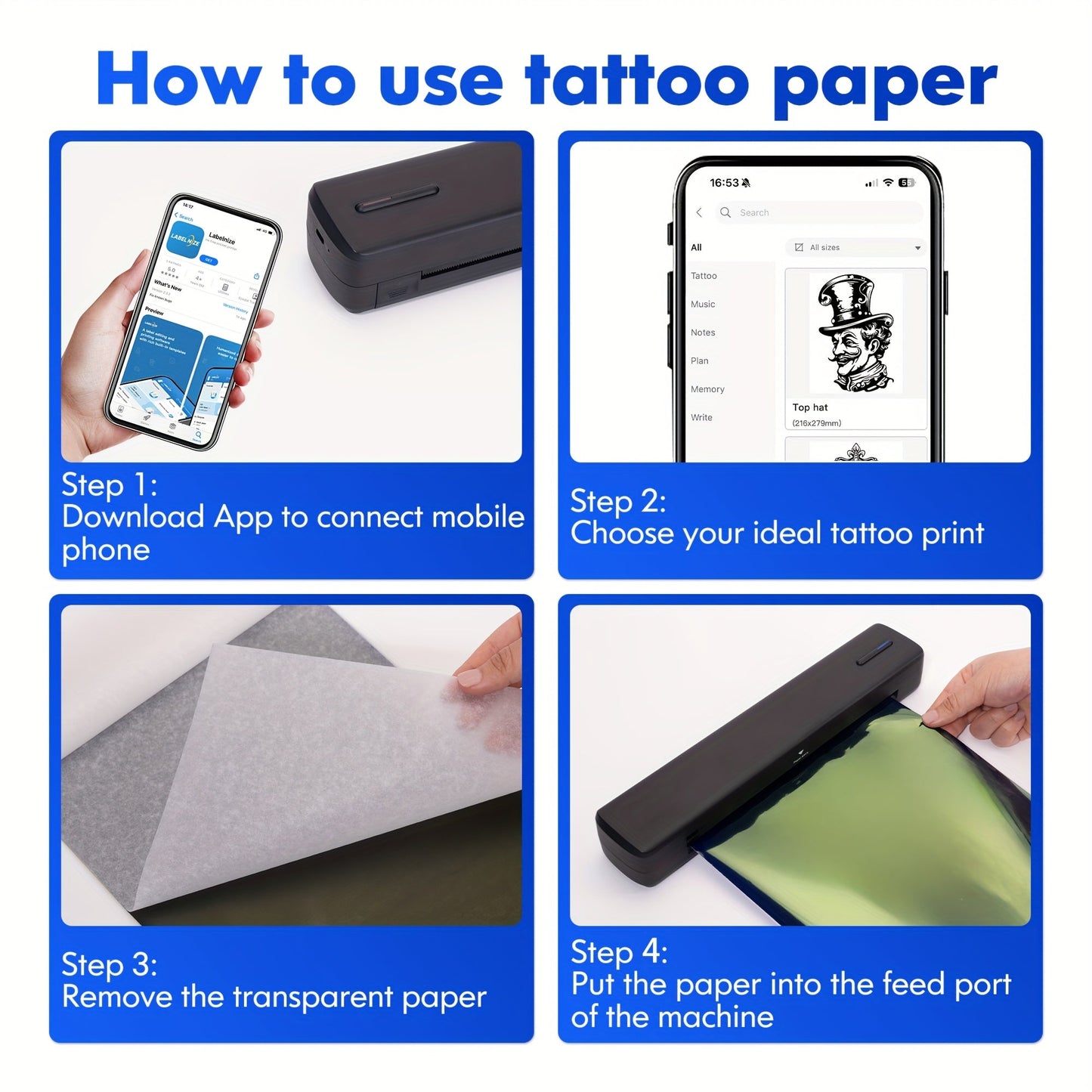 Minithermo Wireless Printer for Compact Printing Convenience for on-the-Go