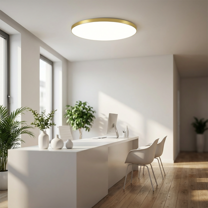 Light with Round LED Ceiling Gold Trim with Slim Design and Soft Light