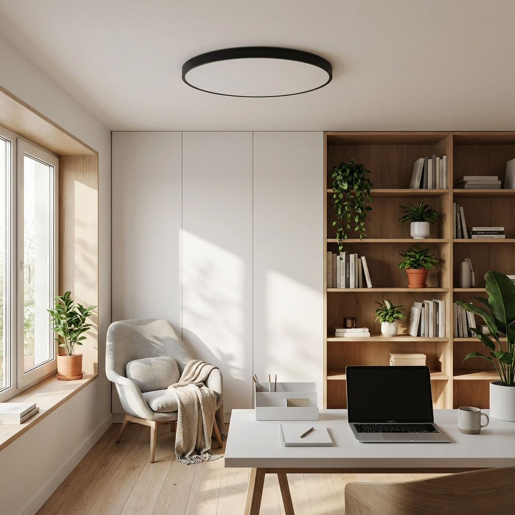 Light with Round LED Ceiling Gold Trim with Slim Design and Soft Light