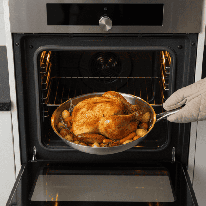 Pan with Stainless Steel Frying Without Coating for Suitable for Induction