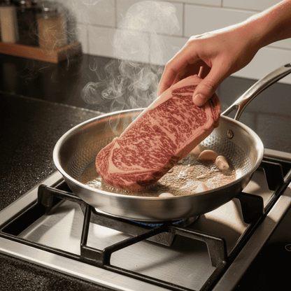 Pan with Stainless Steel Frying Without Coating for Suitable for Induction