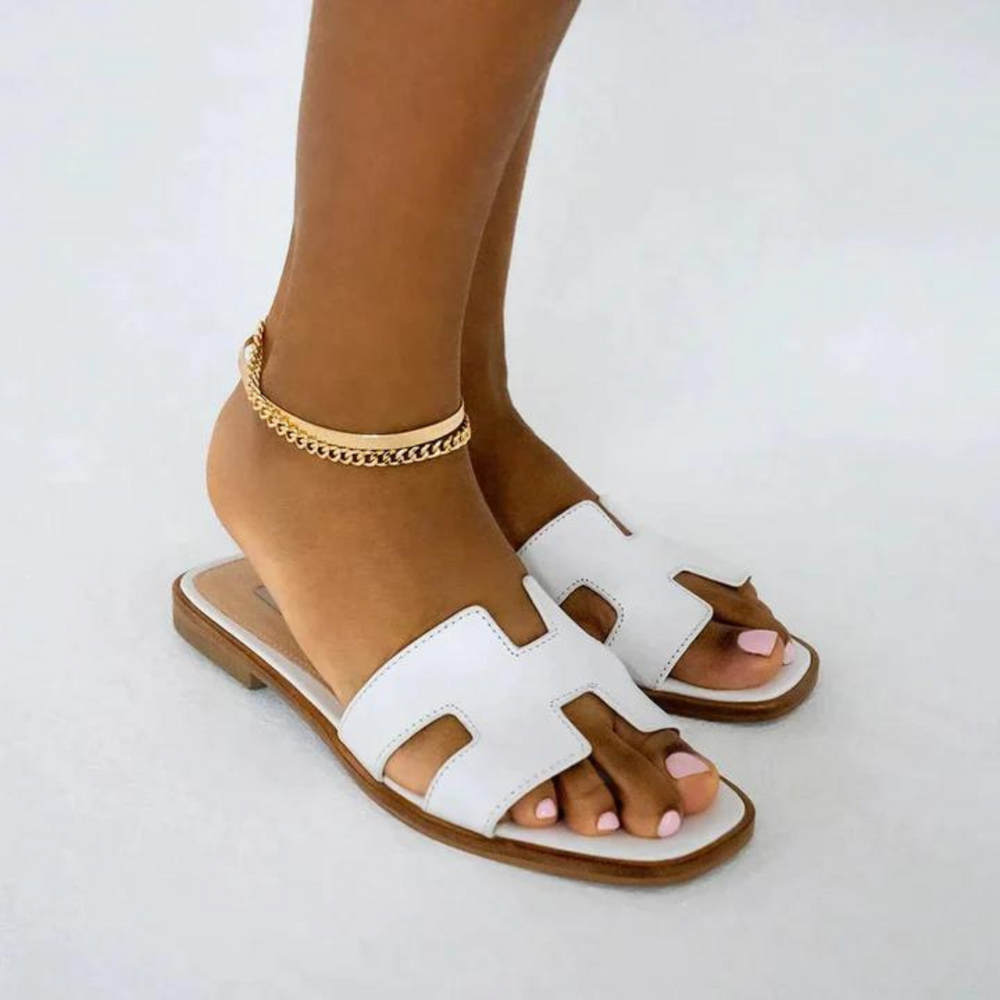 Sandals with Ladies' H-Profile in Vegan Leather for Comfortable and Elegant