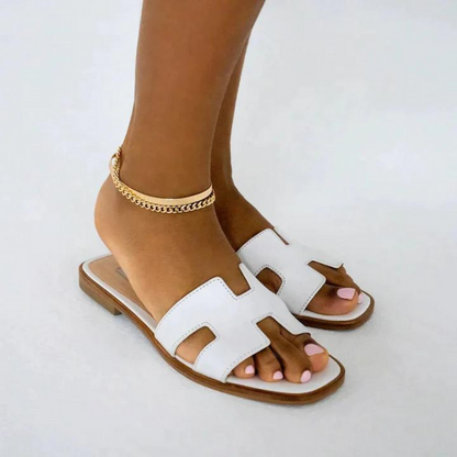 Sandals with Ladies' H-Profile in Vegan Leather for Comfortable and Elegant