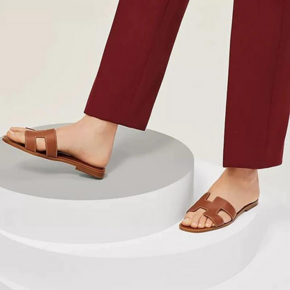 Sandals with Ladies' H-Profile in Vegan Leather for Comfortable and Elegant