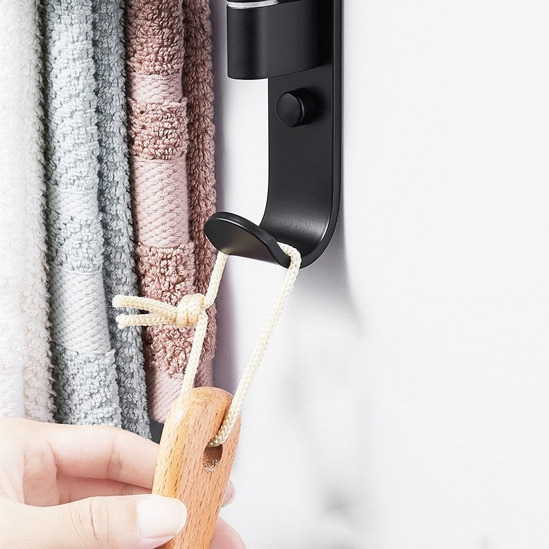 Rack with Towel Design for Bathroom with Five Rotatable Arms and Matte Black Finish