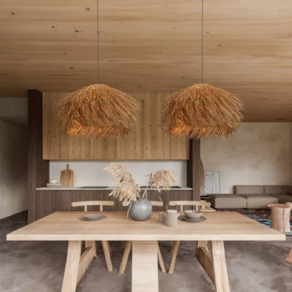 Pendant Light with Handmade Rattan Design for a Warm Natural Atmosphere in Your Home