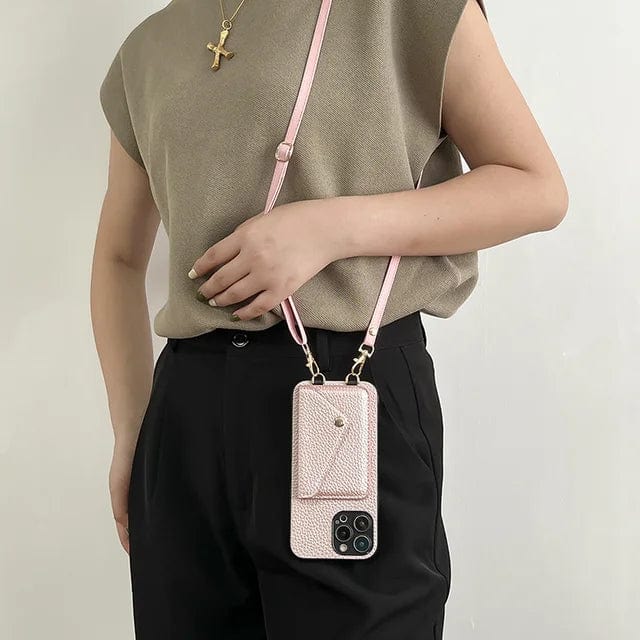 Holder with Phone Case with Shoulder Strap and Card Design for Daily Use