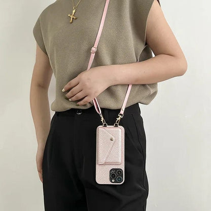 Holder with Phone Case with Shoulder Strap and Card Design for Daily Use