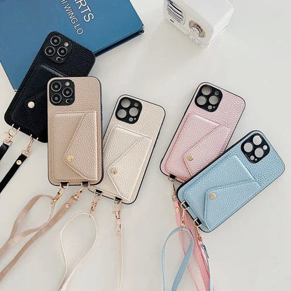 Holder with Phone Case with Shoulder Strap and Card Design for Daily Use