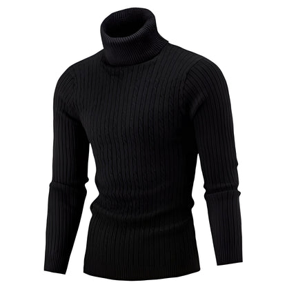 Cable Knit Roll Neck Jumper for Men for Warm Comfort and Timeless Elegance