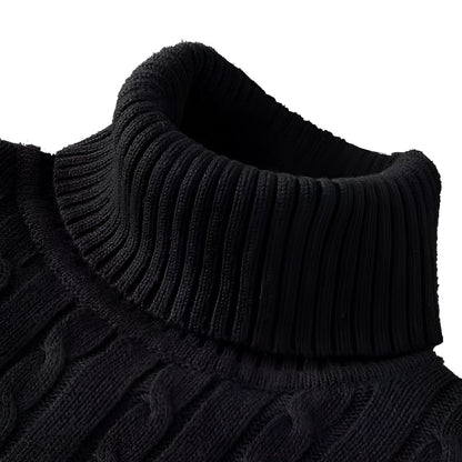 Cable Knit Roll Neck Jumper for Men for Warm Comfort and Timeless Elegance