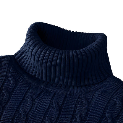 Cable Knit Roll Neck Jumper for Men for Warm Comfort and Timeless Elegance