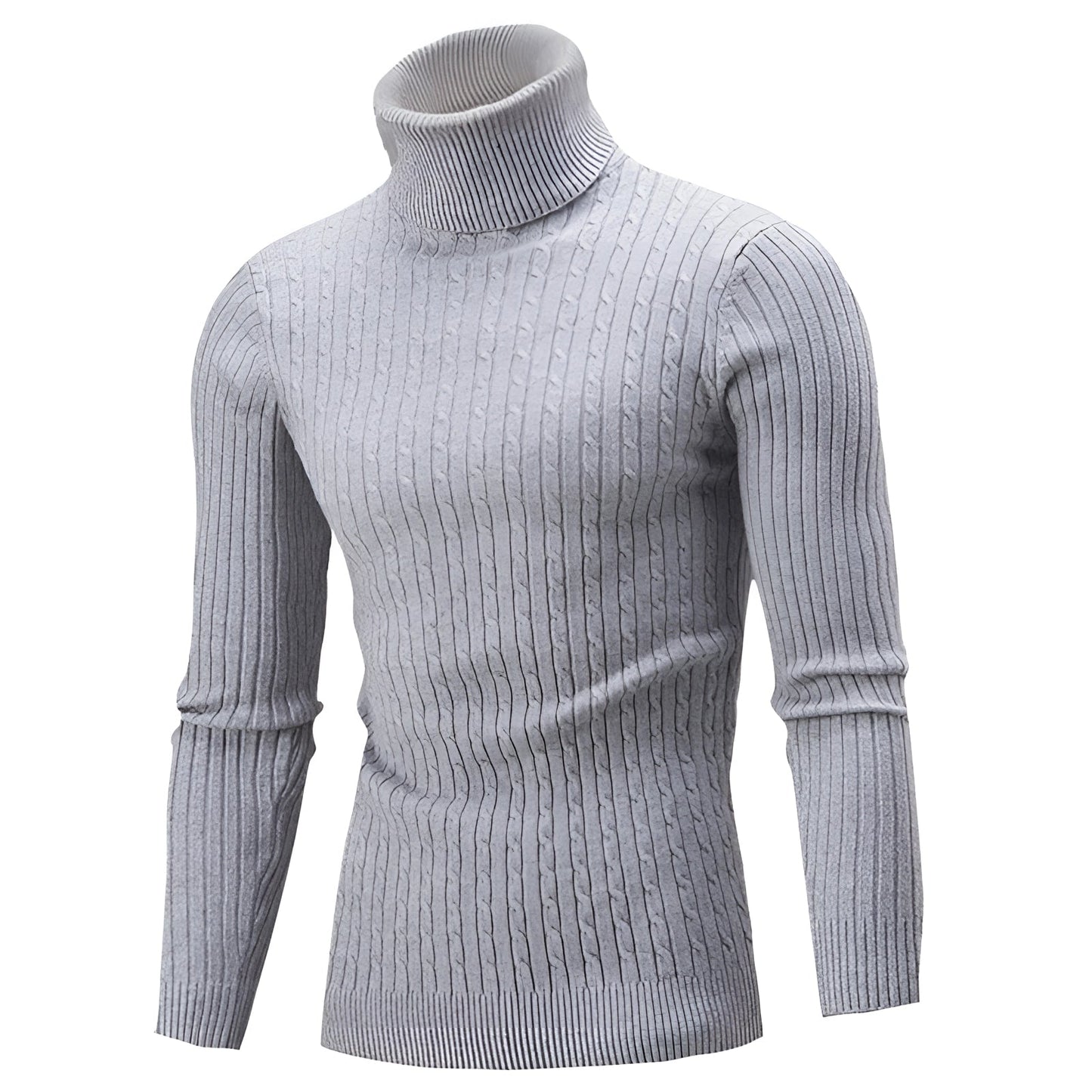 Cable Knit Roll Neck Jumper for Men for Warm Comfort and Timeless Elegance