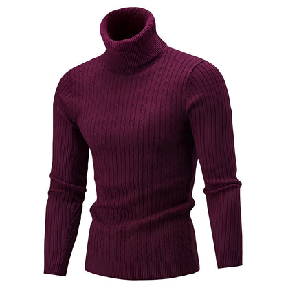 Cable Knit Roll Neck Jumper for Men for Warm Comfort and Timeless Elegance