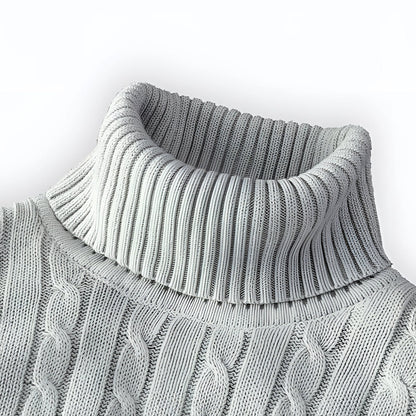 Cable Knit Roll Neck Jumper for Men for Warm Comfort and Timeless Elegance
