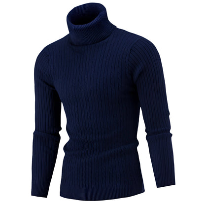Cable Knit Roll Neck Jumper for Men for Warm Comfort and Timeless Elegance