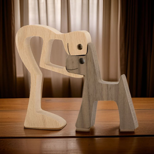 handcrafted wood dog