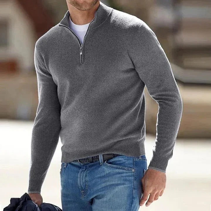 Men's Cashmere Jumper with Long Sleeves for Soft and Timeless