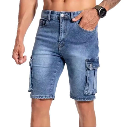 Men's Multi-Pocket Denim Shorts for Practical and Comfortable