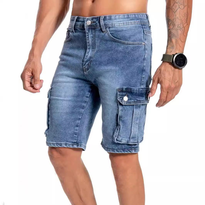 Men's Multi-Pocket Denim Shorts for Practical and Comfortable