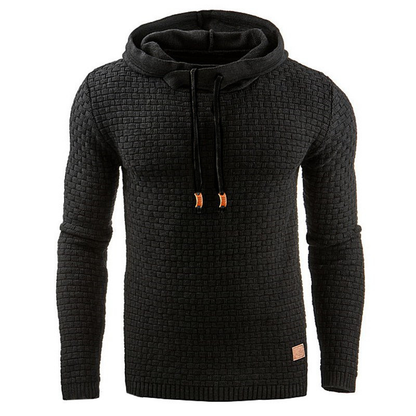 Comfortable Men's Hoodie with Relief Structure for Warm and Durable
