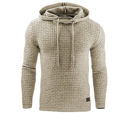 Comfortable Men's Hoodie with Relief Structure for Warm and Durable