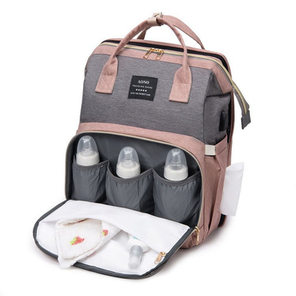 Bag with Changing Expandable Baby Bed for Multifunctional Travel Changing Bag