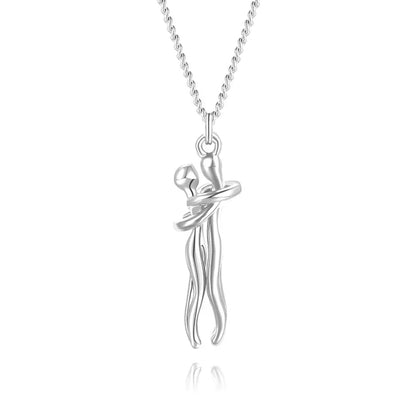 Necklace with Embracing Pendant for Timeless Symbol of Love