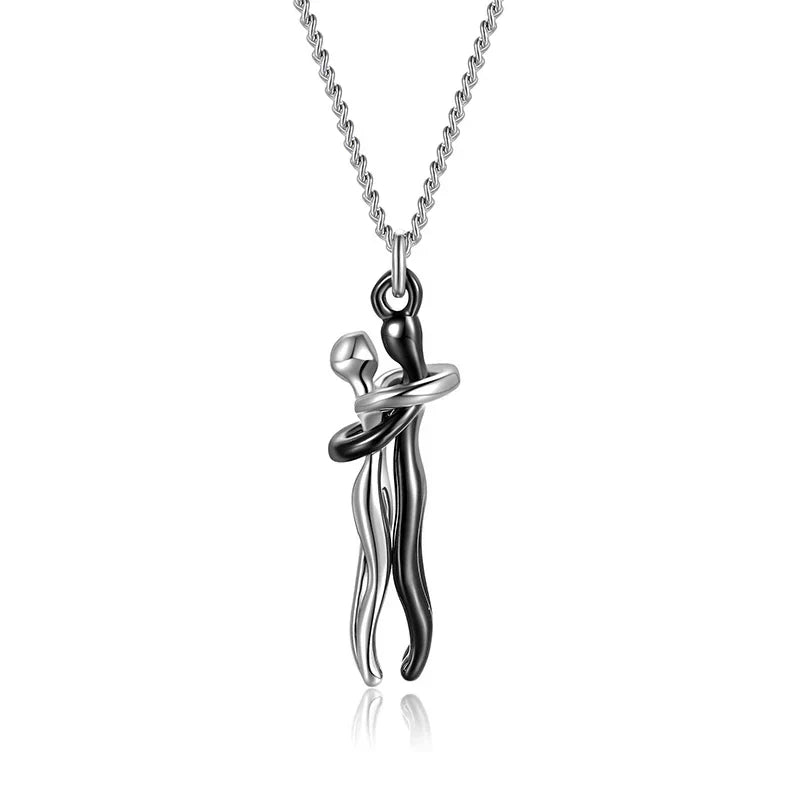 Necklace with Embracing Pendant for Timeless Symbol of Love